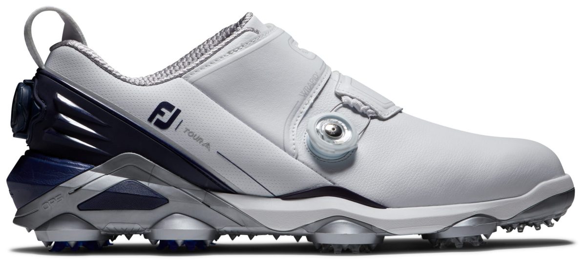 FootJoy Tour Alpha Dual BOA Golf Shoes - White/Navy/Grey - 10 - M