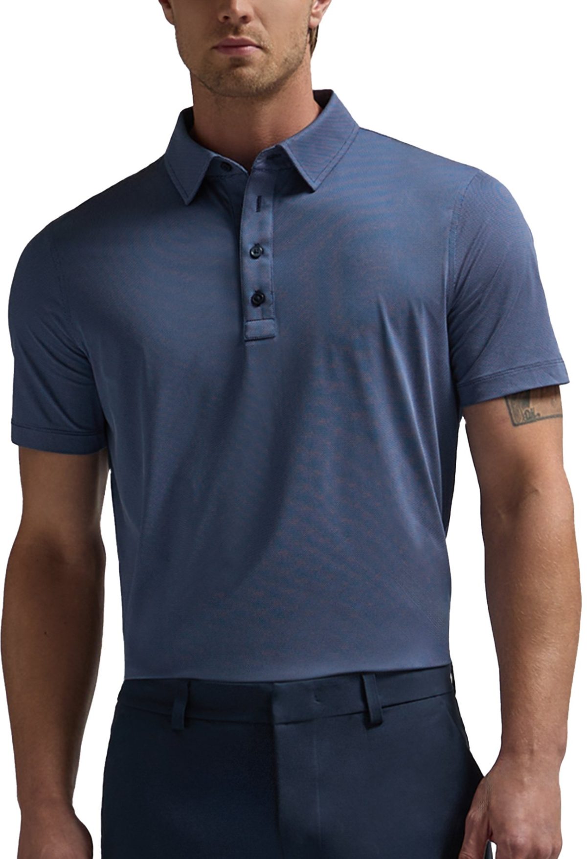 G/FORE Birdseye Stitch Tech Pique Men's Golf Polo - Blue, Size: Small