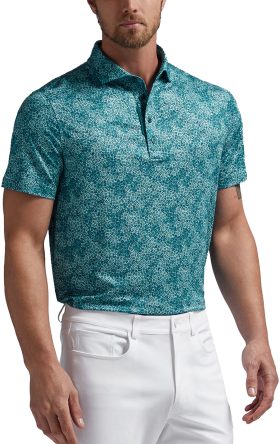 G/FORE Hydrangea Tech Jersey Men's Golf Polo - Blue, Size: Small