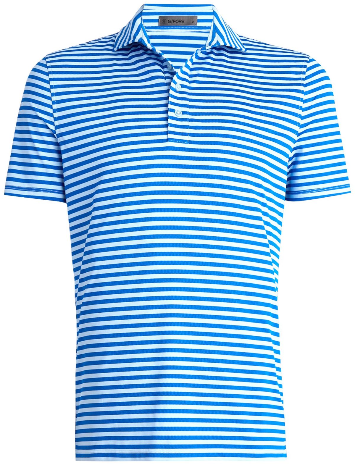 G/FORE Perforated Stripe Tech Jersey Modern Spread Collar Men's Golf Polo - Blue, Size: XXL