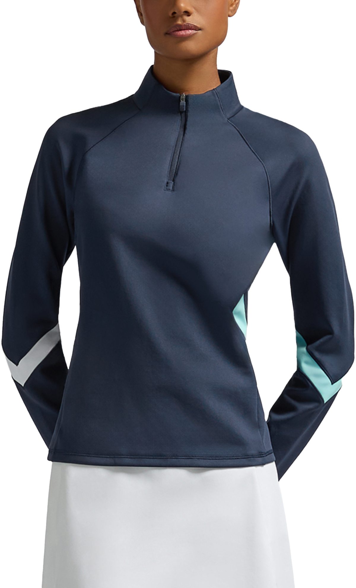 G/FORE Womens Double Knit Brushed Back Scuba Mid Layer Golf Pullover - Blue, Size: X-Small