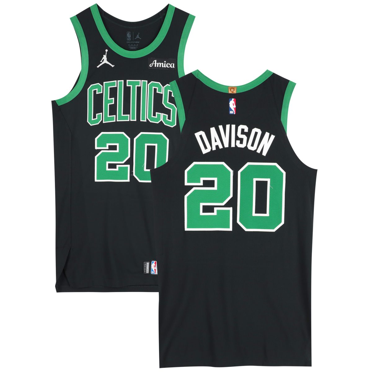 JD Davison Boston Celtics Game-Used #20 Black Jersey vs. Washington Wizards on October 24, 2024 - Size 44+4