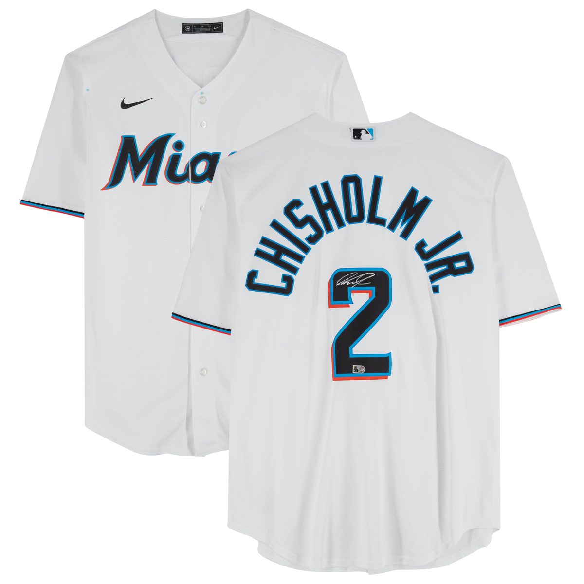 Jazz Chisholm Jr. Miami Marlins Autographed White Nike Replica Jersey