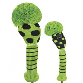 Just 4 Golf Ladies Lime and Black Dot Headcovers Hybrid/Lime/Black