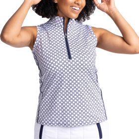 KINONA Womens Keep it Covered Sleeveless Golf Top - Blue, Size: Small