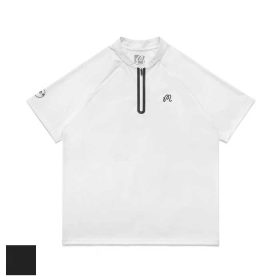 Malbon Performance Zip Blade Collar Polo S/WHITE