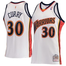 Men's Mitchell & Ness Stephen Curry White Golden State Warriors Hardwood Classics 2009-10 Home Authentic Jersey