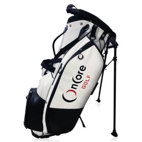 OnCore Golf Premium Leather Stand Bag White