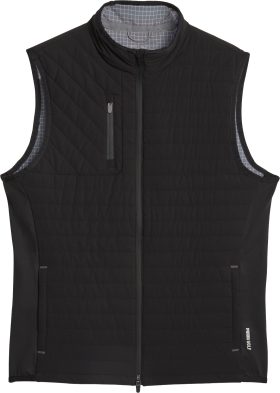 PUMA Scotia Quilted Men's Golf Vest - Black, Size: Medium