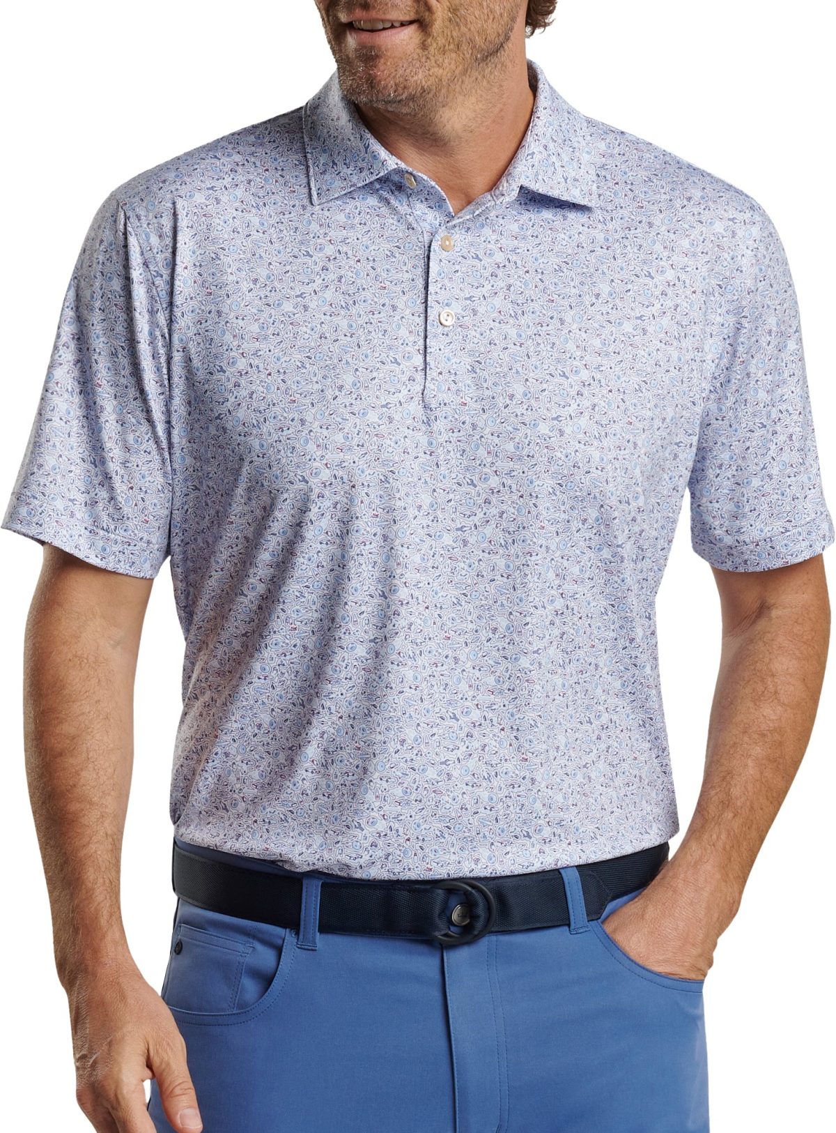 Peter Millar Bootleggers Performance Jersey Men's Golf Polo - White, Size: Small