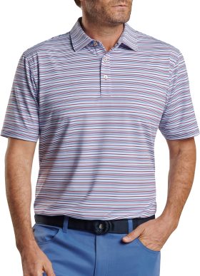 Peter Millar Clifton Performance Jersey Men's Golf Polo - Blue, Size: Small