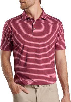 Peter Millar Drum Performance Jersey Men's Golf Polo - Red, Size: Medium