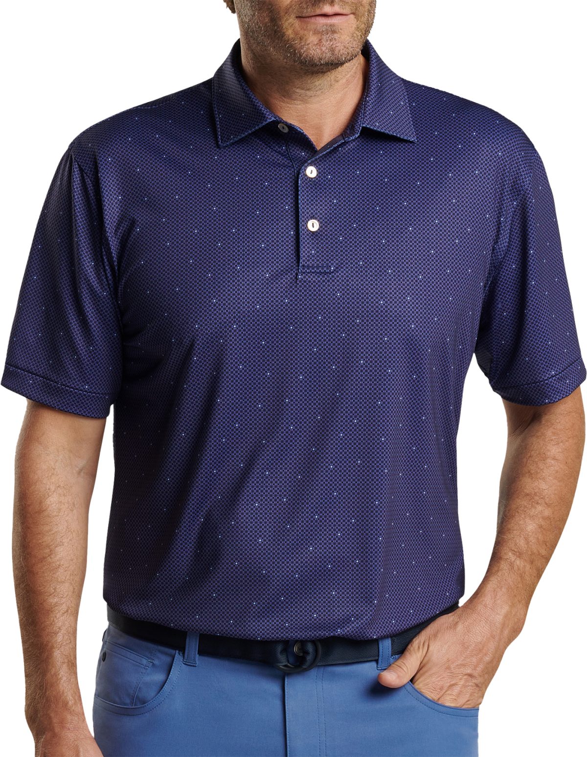 Peter Millar North Star Performance Jersey Men's Golf Polo - Blue, Size: Small