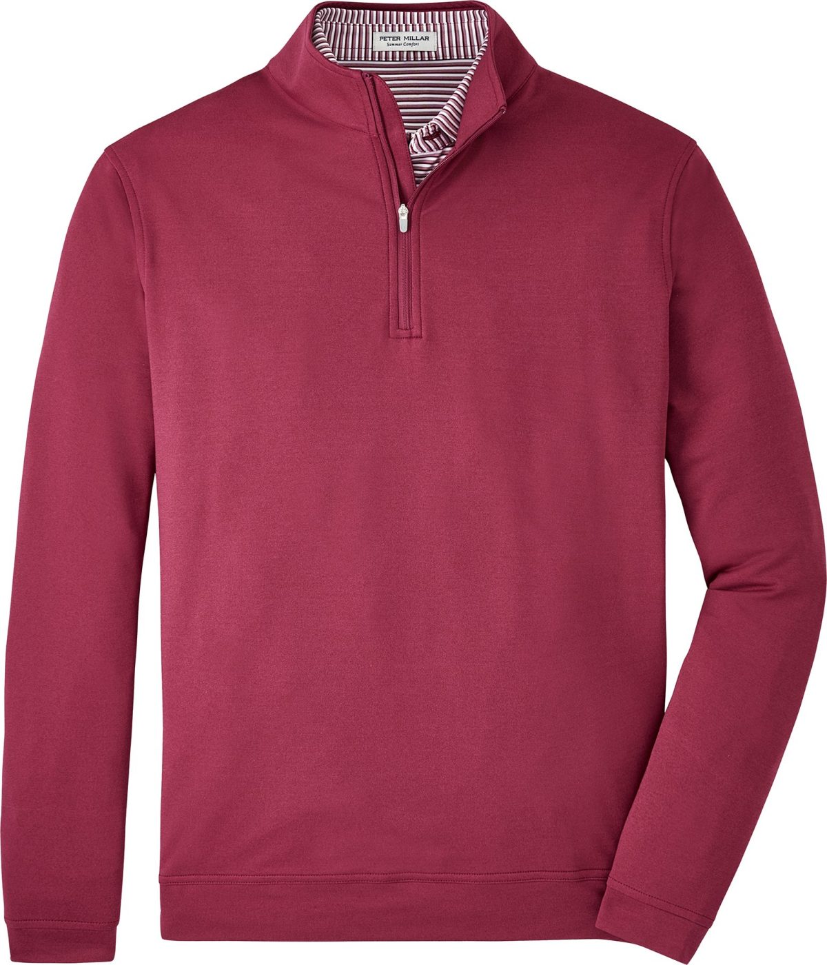 Peter Millar Perth Melange Performance Quarter Zip Men's Golf Pullover - Red, Size: Small