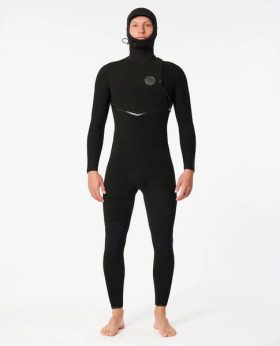 Rip Curl Mens Wetsuits E7 E-Bomb 4/3 Hooded Zip Free Fullsuit