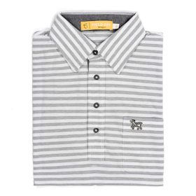 Seamus x Field Day Francis 4 Button Polo ? Grey/White