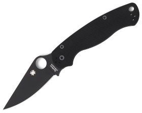 Spyderco Para-Military 2 G-10 Black Blade Folding Knife - Black G-10