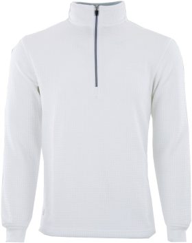 Straight Down Optic Quarter-Zip Men's Golf Pullover - White, Size: Small