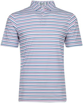 Straight Down Zuma Stripe Men's Golf Polo - Grey, Size: Medium