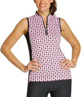 Tail Activewear Womens Darly Sleeveless Golf Polo - Pink, Size: Small