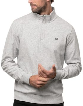 TravisMathew Cloud Quarter Zip 2.0 Men's Golf Pullover - Grey, Size: XXXL