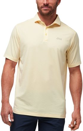 TravisMathew Heater Pro Men's Golf Polo - Yellow, Size: Medium