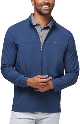 TravisMathew Valley View Full Zip Men's Golf Jacket - Blue, Size: Small