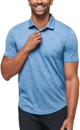 TravisMathew Warmer Tides Scoop Men's Golf Polo - Blue, Size: Small