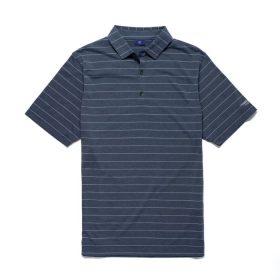 Vokey Design FJ Drirelease Open Stripe Jersey w/ Self Collar - Athletic Fit Polo Shirts S/Heather Storm/River Rock