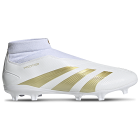 adidas Mens adidas Predator League Laceless FG - Mens Soccer Shoes White/Gold Metallic/Sandy Beige Metallic Size 9.0