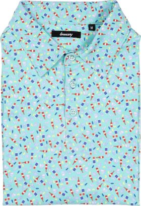 breezy The Oyster Bar Men's Golf Polo - Blue, Size: Small