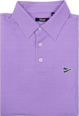 breezy The Purple Stripe Men's Golf Polo - Purple, Size: Small