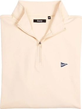 breezy The Sand Quarter-Zip Men's Golf Pullover - Khaki, Size: Small