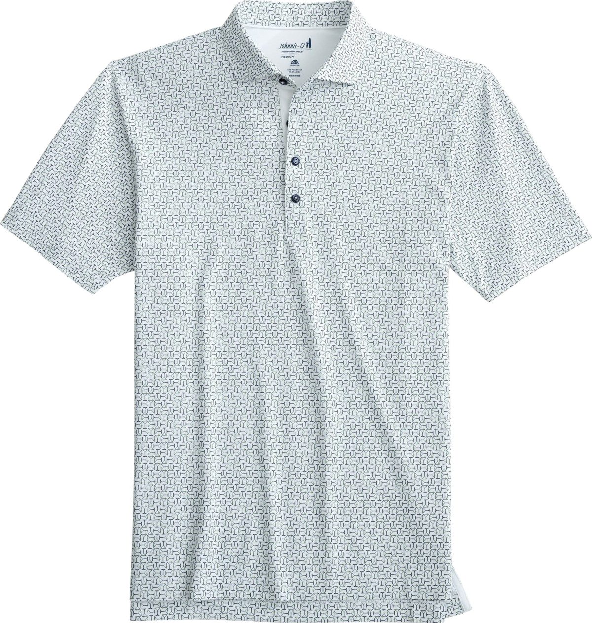 johnnie-O Spirits Mesh Performance Men's Golf Polo - White, Size: X-Large