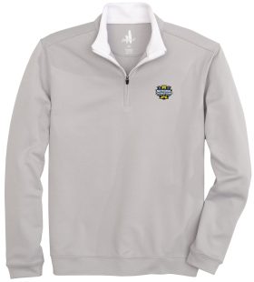 johnnie-O University of Michigan Diaz Performance 1/4 Zip Men's Golf Pullover - 2023 CFP Champions Logo - Grey, Size: Medium