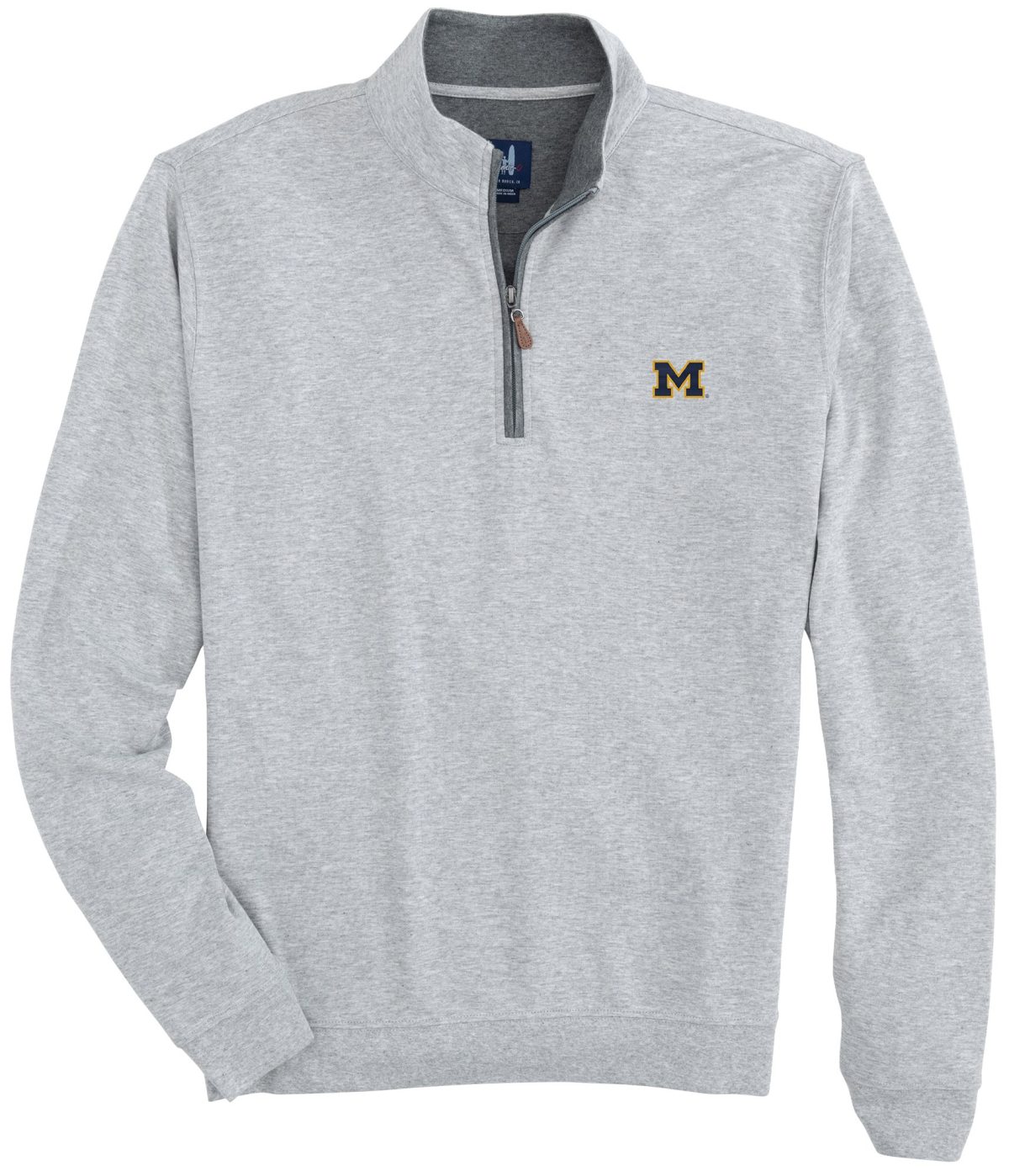 johnnie-O University of Michigan Sully 1/4 Zip Men's Golf Pullover - Grey, Size: Large