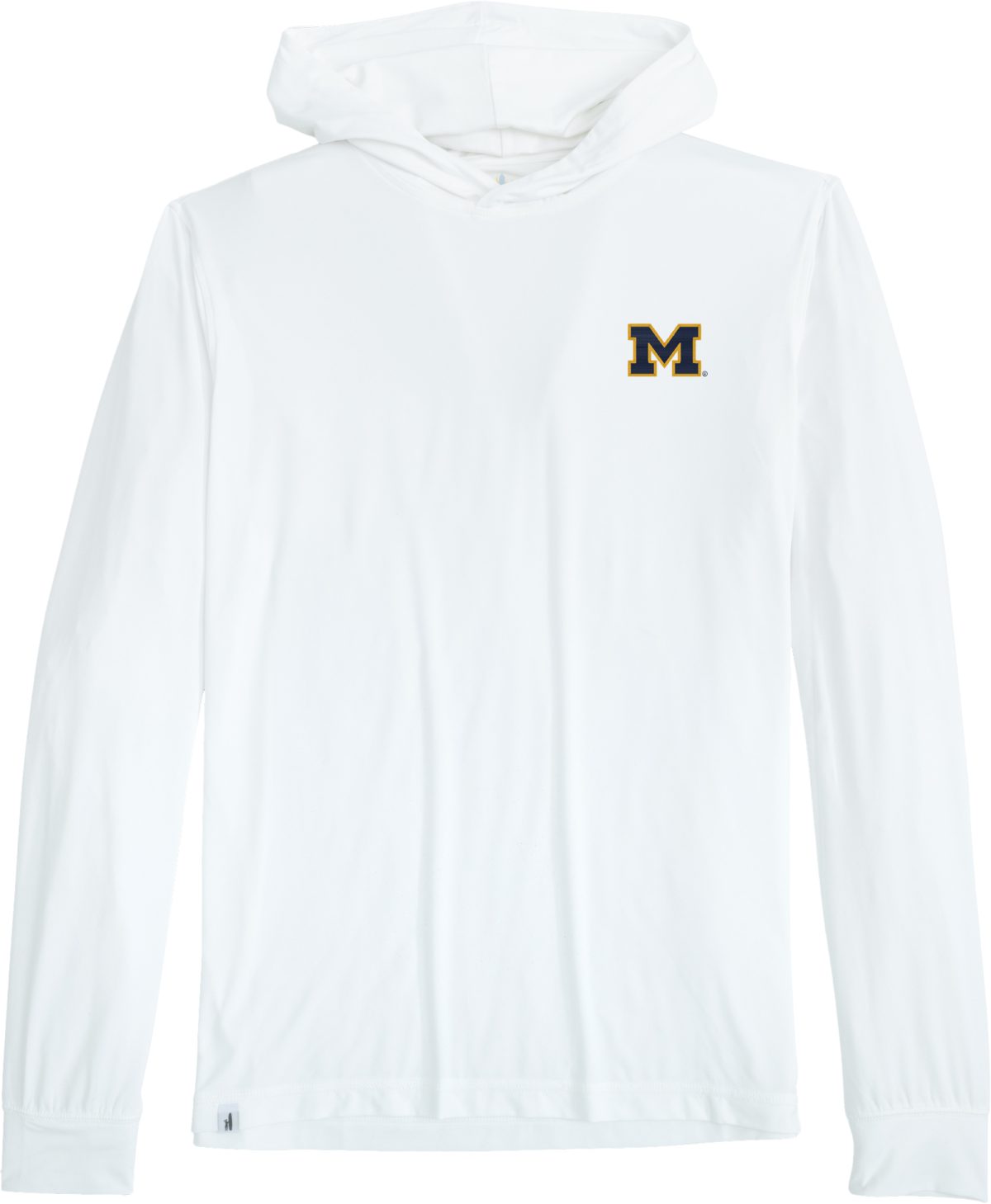 johnnie-O University of Michigan Talon Performance T-Shirt Men's Golf Hoodie - White, Size: Small