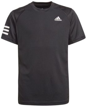 Adidas Boys Club 3 Stripe Tennis Tee (Black)