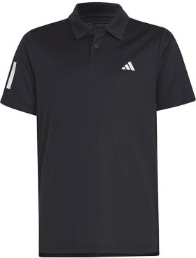 Adidas Boys Club 3-Stripes Tennis Polo (Black)