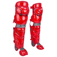 All-Star All Star LG40SPRO System 7 Intermediate Baseball Catcher's Leg Guards in Red