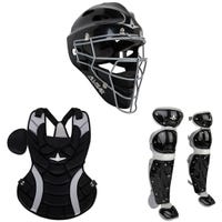 All-Star Hieress Fastpitch Softball Catcher's Kit in Black Size Large