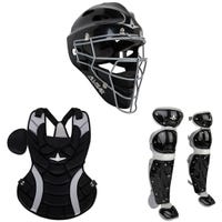 All-Star Hieress Fastpitch Softball Catcher's Kit in Black Size Small