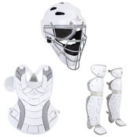 All-Star Hieress Fastpitch Softball Catcher's Kit in White Size Large