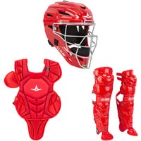 All-Star System 7 Axis Solid Pro Junior Catcher's Kit - 2020 Model in Red