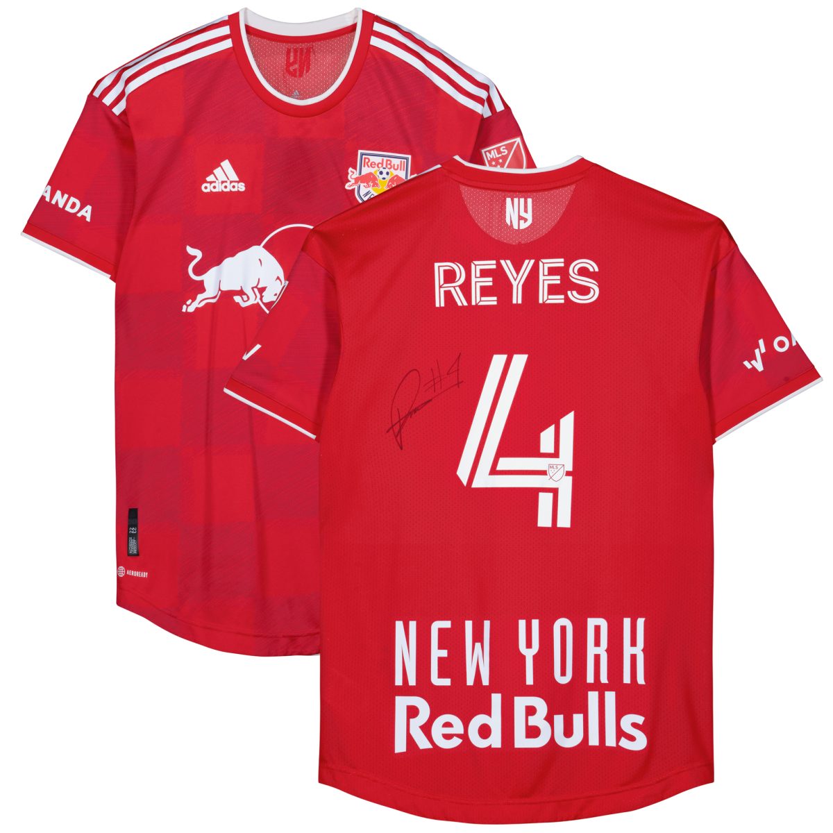 Andres Reyes New York Red Bulls Autographed Match-Used #4 Red Jersey from the 2023 MLS Season