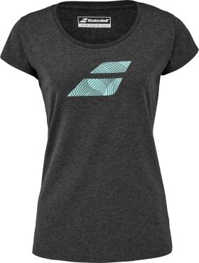 Babolat Women's Exercise Flag Tennis Training Tee (Black Heather)