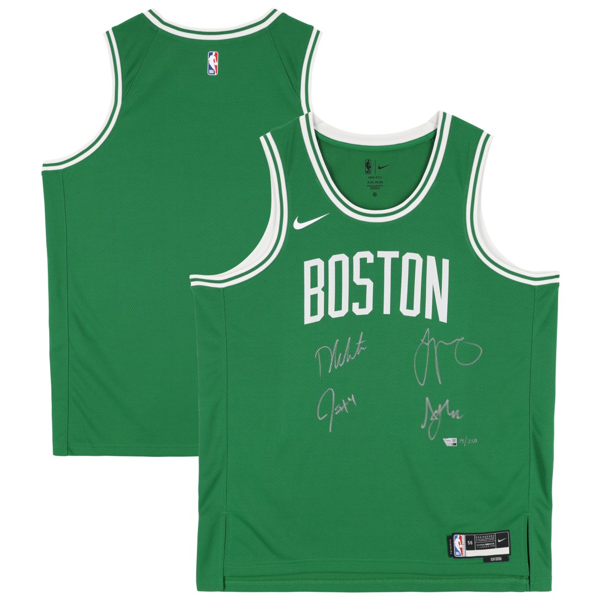 Boston Celtics Autographed 2024 NBA Finals Champions Nike Kelly Green Icon Swingman Edition Jersey with at least 4 Signatures - Limited Edition of 250