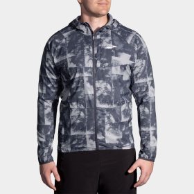 Brooks Canopy Jacket Men's Running Apparel Concrete Cloud Dye Print