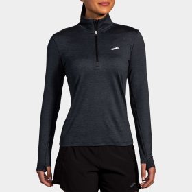 Brooks Dash 1/2 Zip 2.0 Women's Running Apparel Heather Black