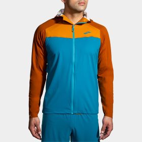 Brooks High Point Waterproof Jacket Men's Running Apparel Pacific/Hazelwood/Ochre